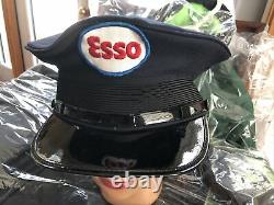 Vintage Collectible ESSO Oil Service Gas Station Uniform Hat Cap Patch I