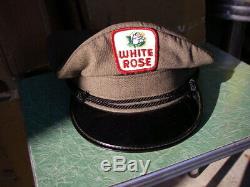Vintage Collectible WHITE ROSE Oil Service Gas Station Uniform Hat Cap Patch