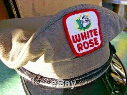 Vintage Collectible WHITE ROSE Oil Service Gas Station Uniform Hat Cap Patch