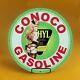 Vintage Conoco Girl Gasoline Porcelain Gas Service Station Auto Pump Plate Sign