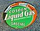 Vintage Cosden Gasoline Porcelain Liquid Gas Service Station Pump Sign