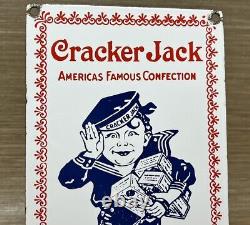 Vintage Cracker Jack Porcelain Sign Gas Station Motor Oil Garage Popcorn Service