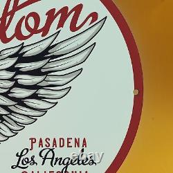 Vintage Custom Los Angeles Since1972 Porcelain Gas Service Station Pump Sign