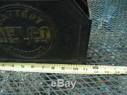 Vintage DELCO Battery Service Cleaning Tool Box Gas Service Station Garage