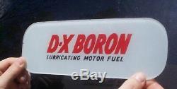 Vintage DX Boron Glass Gas Pump Insert Gasoline Oil Sign Early Service Station