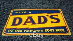 Vintage Dad Root Beer Porcelain Sign Gas Oil Metal Service Station Pump Soda