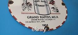 Vintage Dairy Milk Porcelain Mickey Minnie Mouse Gas Service Station Pump Sign