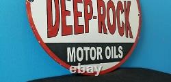 Vintage Deep Rock Porcelain Gas Motor Oil Service Station Pump Lubester Sign
