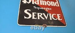 Vintage Diamond Service Porcelain Tires Gas Station Pump Plate Automobile Sign
