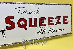 Vintage Drink Squeeze Porcelain Sign Sales Service Gas Station Coca Cola Pepsi