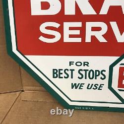 Vintage EIS Stop here for Brake Service Car Repair Garage Gas Station Metal Sign