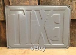 Vintage Embossed Industrial Plant Factory Gas Service Station Metal EXIT Sign