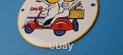 Vintage Esso Gas Porcelain Gasoline Motor Oil Service Station Pump Plate Sign