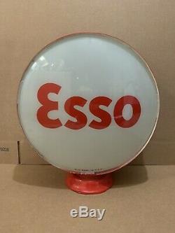 Vintage Esso Gas Pump Globe Light Glass Lens Service Station Garage Tiger