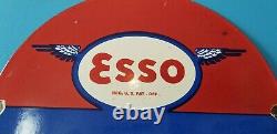 Vintage Esso Gasoline Porcelain Aviation Products Gas Service Station Fuel Sign
