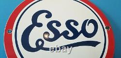 Vintage Esso Gasoline Porcelain Gas Service Station Pump Service Sign