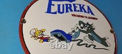 Vintage Eureka Vacuum Porcelain Get The Dirt Gas Service Station Pump Sign