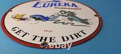 Vintage Eureka Vacuum Porcelain Get The Dirt Gas Service Station Pump Sign
