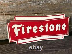 Vintage FIRESTONE Bowtie Tire Holder Display Stand Gas Oil Service Station Signs