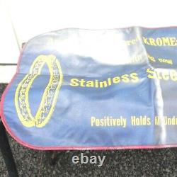 Vintage Fender Cover Accessory Gas Service Station Krome Oil Rings Rare 46 X 25