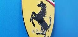 Vintage Ferrari Porcelain Gas Automobile Badge Shield Service Station Door Sign
