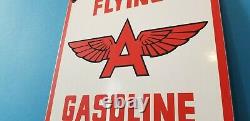 Vintage Flying A Gasoline Porcelain Gas Aviation Service Station Pump Sign