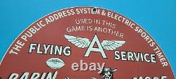 Vintage Flying A Gasoline Porcelain Gas Football Service Station Pump Plate Sign