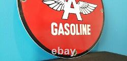 Vintage Flying A Gasoline Porcelain Gas Service Station Pump Aviation Ad Sign
