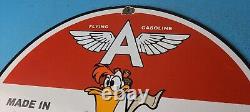 Vintage Flying A Gasoline Porcelain Gas Service Station Pump Plate Sign