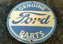 Vintage Ford Automobile Porcelain Ad Metal Gas Service Station Dealership Sign