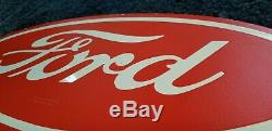 Vintage Ford Automobile Porcelain Gas Tractor Large Heavy Service Station Sign
