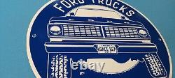 Vintage Ford Motor Co Porcelain Gas Automobile Trucks Service Station Pump Sign