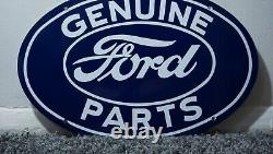 Vintage Ford Parts Porcelain Sign Gas Oil Metal Service Station Rare Pump Oval