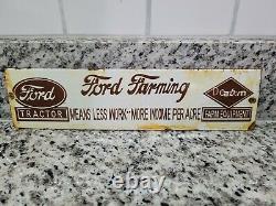 Vintage Ford Porcelain Sign Farming Tractor Equipment Gas Station Oil Service