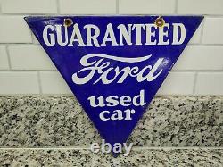 Vintage Ford Porcelain Sign Used Car Truck Dealer Garage Oil Gas Station Service