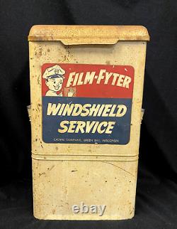 Vintage Gas Oil Station Windshield Wash Service Film Fyter Garage Advertising