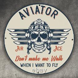 Vintage Gasoline Porcelain Gas Oil Service Station Aviator Air Ace Metal Sign