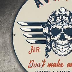 Vintage Gasoline Porcelain Gas Oil Service Station Aviator Air Ace Metal Sign