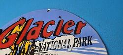 Vintage Glacier National Park Porcelain Forest Service Gas Service Station Sign