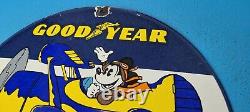 Vintage Goodyear Tires Porcelain Mickey Mouse Gas Service Station Pump Sign