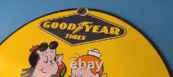 Vintage Goodyear Tires Sign Porcelain Gas Service Station Pump Plate Sign