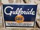 Vintage Gulf Pride Porcelain Sign Old Motor Oil Gas Station Service Garage Sign