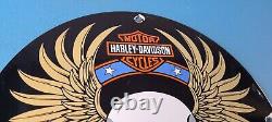 Vintage Harley Davidson Motorcycle Porcelain Gas Bike Service Station Pump Sign