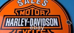 Vintage Harley Davidson Motorcycle Porcelain Gas Bike Service Station Sign