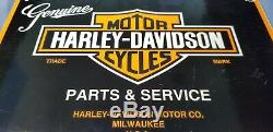 Vintage Harley Davidson Motorcycle Porcelain Gas Service Station Pump Plate Sign