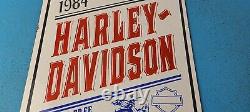 Vintage Harley Davidson Motorcycle Porcelain Ride Service Gas Pump Station Sign