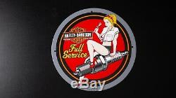 Vintage Harley Davidson Porcelain Sign Service Station Gas Oil Pump Plate Rare