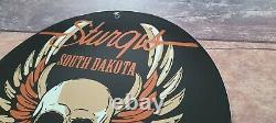 Vintage Harley Davidson Porcelain Skull Chicken Wings Gas Service Station Sign