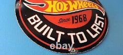 Vintage Hot Wheels Porcelain Built To Last Gas Service Station Pump Sign