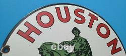 Vintage Houston Gasoline Porcelain Texas Gas Motor Oil Service Station Pump Sign